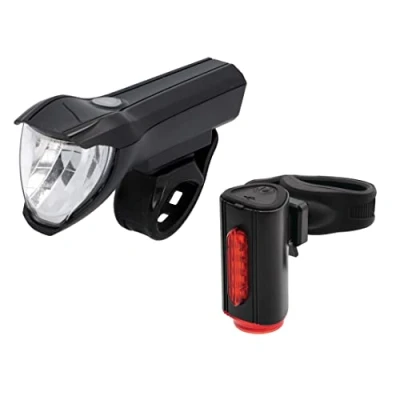 Immagine di Fischer, set di illuminazione USB con innovativa lampada da pavimento a 360 per una maggiore visibilità e protezione, luce anteriore 50 LUX