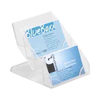 Immagine di Durable 243919 Espositore per biglietti da visita in plastica, 4 comparti, capacità 240 biglietti, ampliabile, trasparente