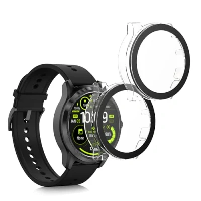 Immagine di kwmobile 2X Custodia Rigida Smartwatch Compatibile con Ticwatch PRO 5 Cover Case Vetro Temperato Orologio Fitness Trasparente