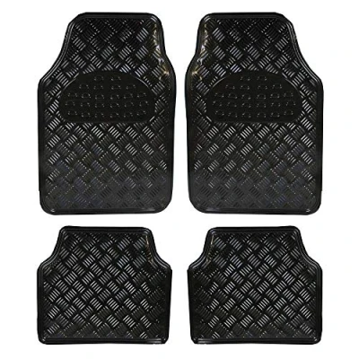 Immagine di JVL Titan Metallic Set di 4 tappetini universali in Gomma, Colore: Nero