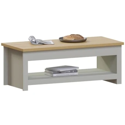 Immagine di Vida Designs Arlington Tavolino, Legno Ingegnerizzato, Grigio e Quercia, H 40.5 x W D, 40,5 L 105 P 47 cm Circa