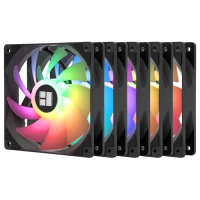 Immagine di Thermalright CPU TL C12C S X5, ventola nera per PC a velocità 1550 giri/min, raffreddamento del computer da 120 mm, di controllo PWM chassis e a(5 pezzi)