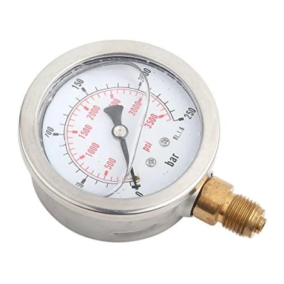 Immagine di Manometro 0 250 bar, 3750 psi Mini Idraulico a Quadrante G1/4 Acqua Doppia Scala Irrigazione Glicerina di Pressione per Aria, Acqua, Olio
