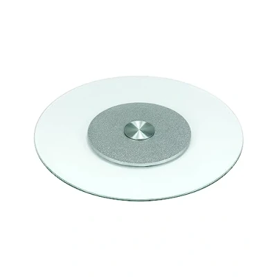 Immagine di QWORK® Piatto Da Portata Girevole Lazy Susan In Vetro Temperato, Girevole, 70 cm