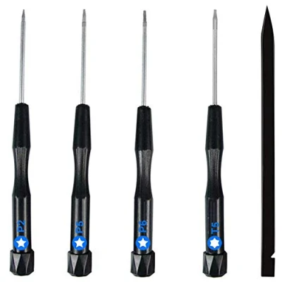 Immagine di MMOBIEL Set professionale 5 in 1 di cacciaviti riparazione per iPhone 15/14/13/12/11/SE 2020 / X 8 (Plus) 7 6 (S) Series e MacBook Pro/Air con Retina