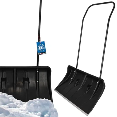 Immagine di KOTARBAU® Pala da Neve con Ruote 80 cm Profilo in Alluminio Manico Metallo Spazzaneve ECO Nero