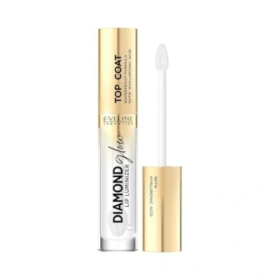 Immagine di Eveline Cosmetics Diamond Glow Lip Luminizer con Acido Ialuronico No 01 Top Coat Trasparente, Gloss Idratante per Labbra