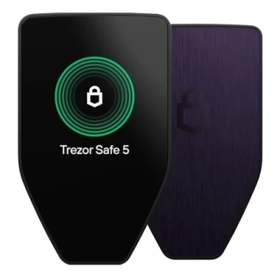 Immagine di Trezor Safe 5 Portafoglio Hardware per Cripto con Elemento Sicuro e Passphrase, Touchscreen a Colori, Feedback Aptico, Protezione Bitcoin, Compatibile Migliaia di Coin Token (Violet Ore)