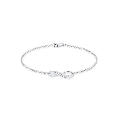 Immagine di Elli Bracciale Donne Elegante Simbolo Infinità con Perle di Conchiglia e Cristalli in Argento Sterlino 925