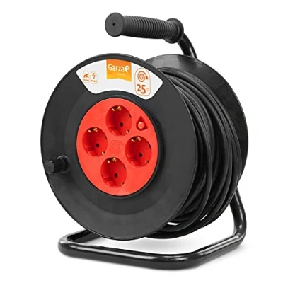 Immagine di Garza 430015 Brico bobine (4 colpi, con manico, 25 metri x 1,5 mm), nero e rosso
