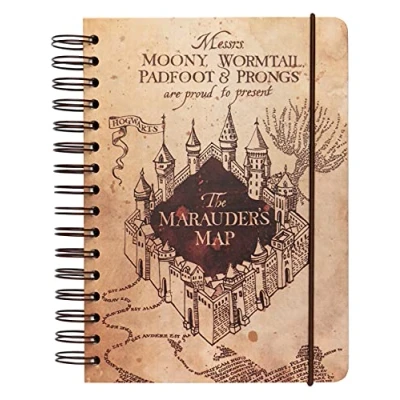 Immagine di Grupo Erik: Bullet Journal Harry Potter Mappa del Malandrino Quaderno A5 ad anelli 180 pagine con copertina rigida,chiusura elastica, puntinate, ideale per appunti o journaling