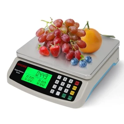 Immagine di KNSWE Bilancia Cucina Digitale Acciaio Inossidabile 30kg Grande Professionale per Alimenti Pizzeria Panifici e Mense Contapezzi Alimentare con Tara Display LCD