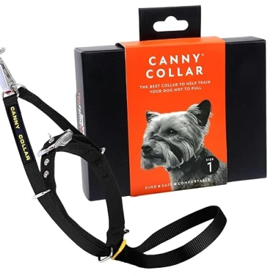 Immagine di Canny Collar il collare da addestramento e passeggio per cani, un aiuto semplice ed efficace l&#039;addestramento del cane aiuta a prevenire che i cani tirino guinzaglio, Nero