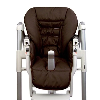 Immagine di BAMBINIWELT Coprisedile di ricambio compatibile con Peg Perego Prima Pappa Diner tinta unita (marrone)