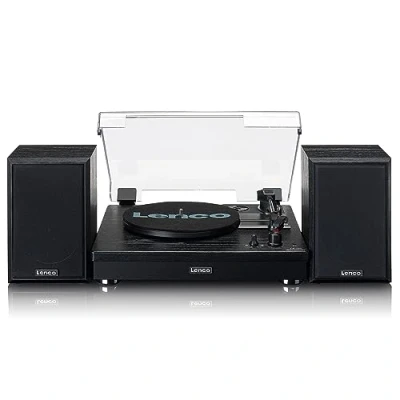 Immagine di Lenco Giradischi LS 101 Bluetooth Altoparlante esterno con 2 x 10 Watt RMS 3 velocità Trasmissione a cinghia Nero