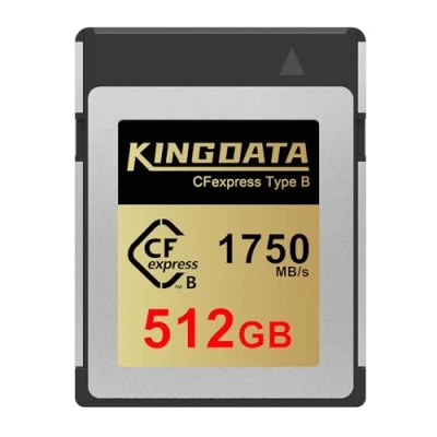 Immagine di KINGDATA Scheda CFexpress tipo B 512GB, fino a 1750MB/s in lettura, per video RAW 8K 4K, Adotta PCIe 3.0 NVMe, di memoria CF compatibile con DSLR