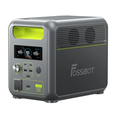 Immagine di FOSSiBOT Centrale Elettrica Portatile F1200, 1024 Wh LiFePO4, Generatore Solare Con 2 1200 W (2400 Picco),Ricarica da 0 80% in 49 Minuti, di Corrente Per Campeggio, Viaggio