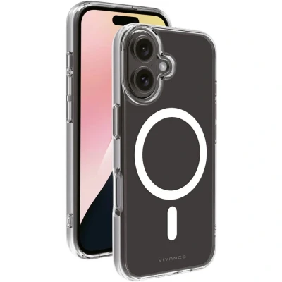 Immagine di Vivanco MAG STEADY Backcover per cellulare Apple iPhone 16 Nero Carica induttiva, Anti sabbia, Resistente agli spruzzi dacqua, polvere