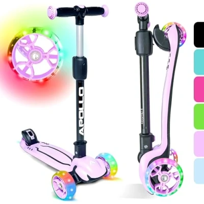 Immagine di Apollo Monopattino KidsPro 4 Bambino e Bambina 3 Ruote Piegevole Regolabile in Altezza Anni su con LED