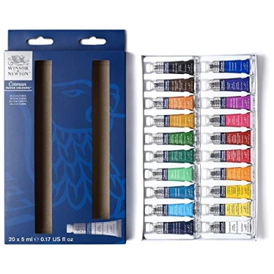 Immagine di Winsor &amp; Newton Cotman Set D&#039;Iniziazione 20 x 5ml, Acquerello, di colori