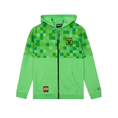 Immagine di MINECRAFT Felpe con Cappuccio per Ragazzi Creeper Verde 7 a 8 Anni
