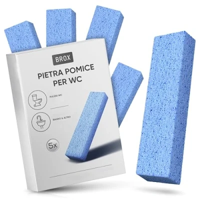 Immagine di Pietra pomice WC Block detergente blu (5 pezzi) di pulizia miracolosa per bagno, cucina e cura dei piedi Efficace rimozione calcare urina Pumice Stone Il numero 1 del