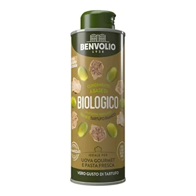Immagine di Olio al Tartufo Bianco Biologico BENVOLIO 1938 250 ml Condimento a base di Extravergine Oliva e Vero Fresco, Tartufato, Aromatizzato