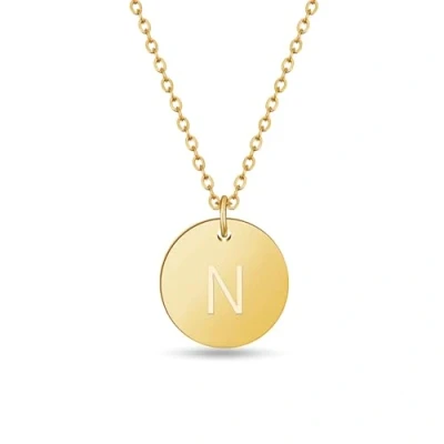 Immagine di Collana di lettere in oro (regolabile) con ciondolo a lettera rotonda (N)
