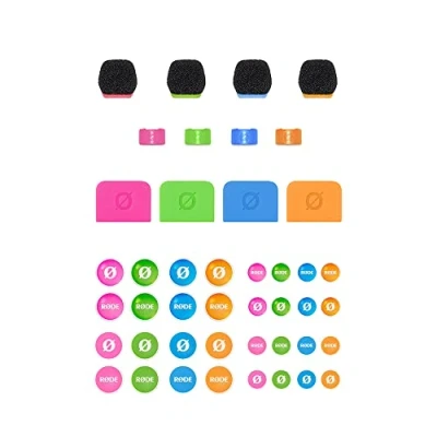 Immagine di RØDE Colors 3 è un set di quattro filtri d&#039;aria colorati, anelli identificazione cavi, etichette e adesivi per RODE Wireless GO, GO II Lavalier II.