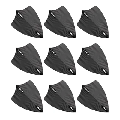 Immagine di RED DRAGON Hardcore Black Freestyle Dart Flights 3 set per confezione (9 freccette in totale)
