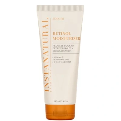 Immagine di InstaNatural Crema idratante al Retinolo Con vitamina C, acido ialuronico, olio di jojoba biologico La miglior formula per una pelle liscia e idratata Ideale viso collo 100 ml