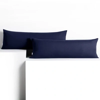 Immagine di DecoKing 2 federe 40 x 200 cm, in cotone, con chiusura lampo, blu scuro, ambra