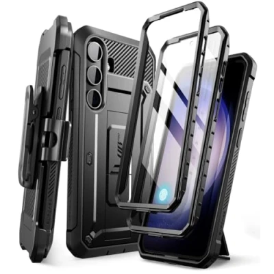 Immagine di SUPCASE Unicorn Beetle Pro custodia per Samsung Galaxy S24 con supporto, 2 cornici anteriori, pellicola protettiva integrata e clip cintura, protezione di grado militare, paraurti