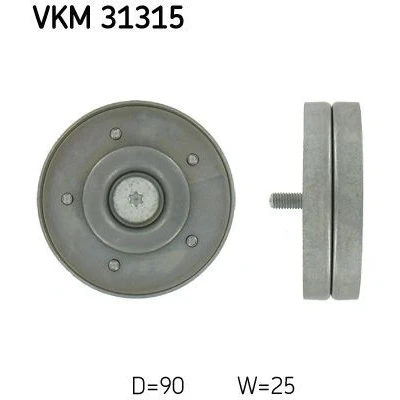 Immagine di SKF VKM 31315 Galoppino con materiale di fissaggio AUDI: A4 B8 Avant, Q5, A5 Coupe, VOLKSWAGEN: Multivan 5 (7HM, Amarok Pick up