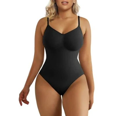 Immagine di SHAPERX Donna Bodysuit Body Contenitivo Modellante Intimo Snellente Shaper Seamless Shaping Figura Formante Corpetto Shapewear, Nero, Large/X Large