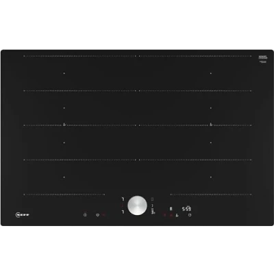 Immagine di NEFF T68PTY4L0 piano cottura a induzione N90, autosufficiente in vetroceramica, larghezza 80 cm, Twist Pad, Flex Induction, Home Connect, Smart Hood Automatic, filo di superficie,
