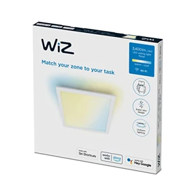 Immagine di WiZ Plafoniera Quadrata Smart WiFi, Luce Bianca da Calda a Fredda, 36W, Bianco, Tecnologia SpaceSense, Controllo Vocale (Alexa, Apple HomeKit, Google Home)