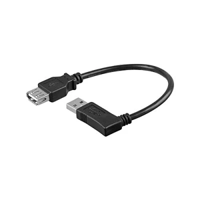 Immagine di Goobay 95702 Cavo Prolunga USB 2.0 ad Alta Velocità 90, Nero, 0.30m Lunghezza del