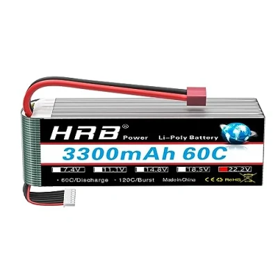 Immagine di HRB 6S 22.2V 3300mAh 60C Lipo Batteria con Deans T Plug per RC Quadcopter 500 size Elicottero Auto Camion Barca Hobby
