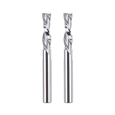 Immagine di SpeTool 2 frese elicoidali da 6 mm, codolo downcut 24 lunghezza di taglio CNC, fresa per a spirale, fori lunghi legno, router e flauti