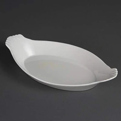 Immagine di Olympia Whiteware Piatti con orecchie ovali, 320 x 177 mm, in porcellana, 6 pezzi