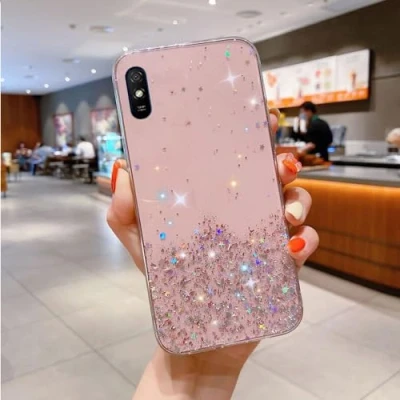 Immagine di Custodia Compatibile con Xiaomi Redmi 9A/Redmi 9AT Cover Trasparente Brillantini Stellari Sottile Antiurto in TPU