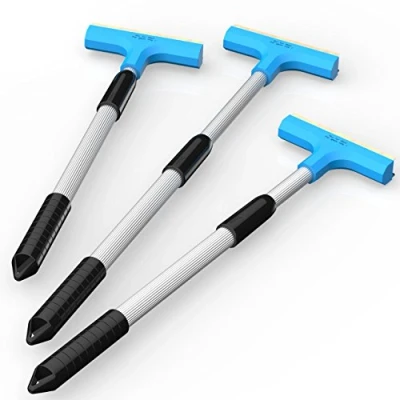 Immagine di AUPROTEC Raschietto per Ghiaccio telescopico Ultra Light con Lama di Ottone e Lamina Gomma Asta telescopica allungabile sensa gradini Colore: Blu