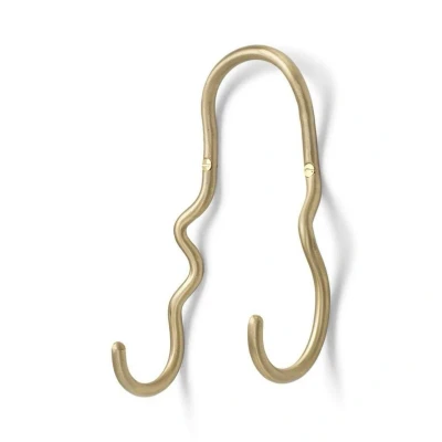 Immagine di ferm LIVING fermING Curvature Gancio doppio, opaco, ottone