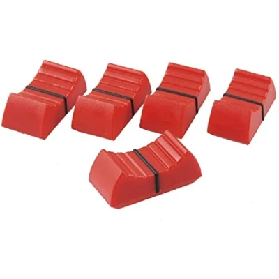 Immagine di Manopola di ricambio per console, mixer, slider, fader, 24 x 11 10 mm, compatibile con mixer Yamaha, Soundcraft e Behringer, pezzi (rosso)
