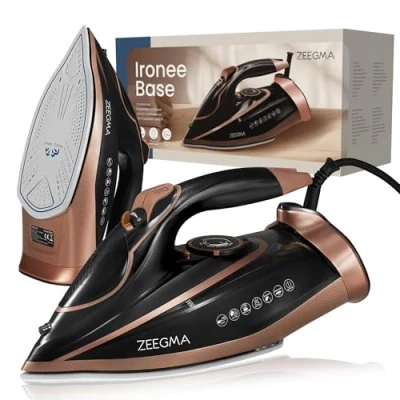 Immagine di ZEEGMA IRONEE BASE Ferro da Stiro a Vapore con Filo e Rivestimento in Ceramica 3100W, Secco 40g/min, Serbatoio 320ml Funzione autoclean, Anti Drip Calc