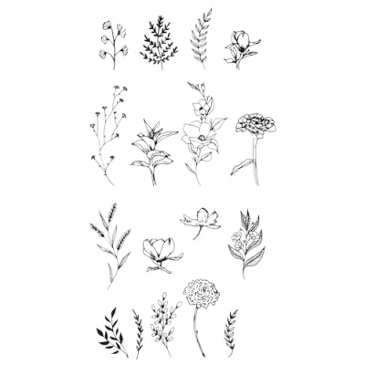 Immagine di Sizzix Set di 17 timbri trasparenti Garden Botanicals Lisa Jones