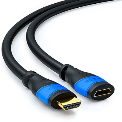 Immagine di deleyCON 5m Cavo di Estensione HDMI Compatibile con 2.0a/b/1.4a UHD 4K HDR 3D 1080p 2160p ARC Nero