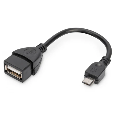 Immagine di DIGITUS Cavo Adattatore USB 2.0 0,2 m Da Micro B (M) A (F) 480 Mbit/s Nero