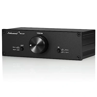 Immagine di Nobsound Preamplificatore passivo mini bilanciato/Single Ended Hi Fi Controllo volume XLR/RCA per altoparlanti monitor attivi